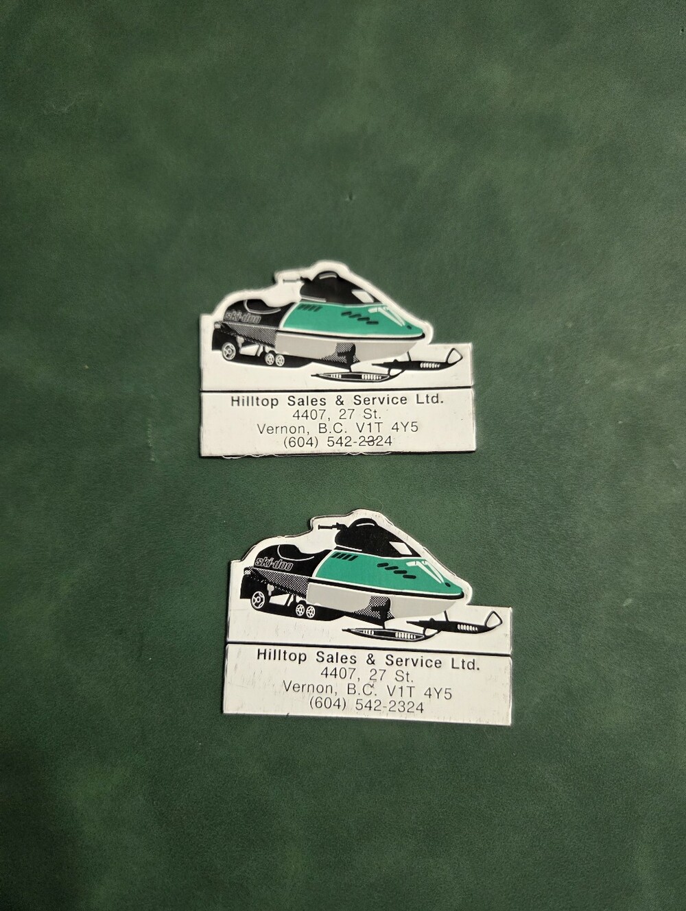 Vintage Ski-Doo Snowmobile Dealership Fridge Magnets (Pair)